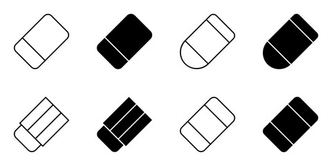 eraser, delete, erase icon set