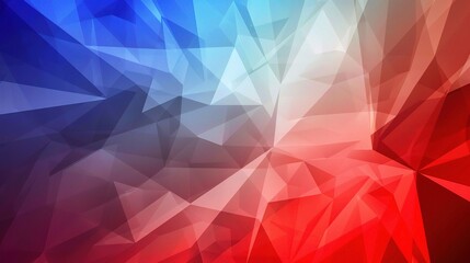 Obraz premium Vector presentation design illustration with a background featuring a red, white, and blue color scheme and polygonal shapes..
