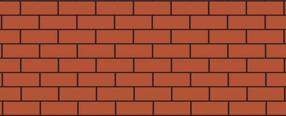 Naklejka premium Brick pattern. Seamless vector orange color brick wall background. Red bricks wall vector wallpaper texture.