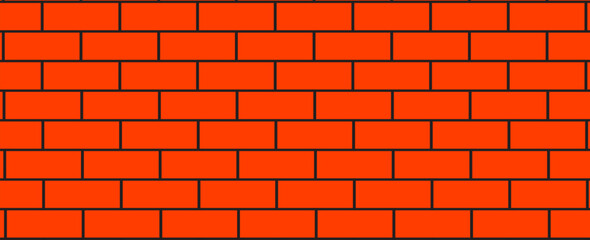 Brick pattern. Seamless vector orange color brick wall background. Red bricks wall vector wallpaper texture. eps 10