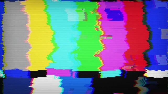 テレビ等のカラーバーに走るノイズグリッチ