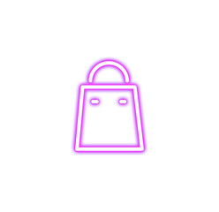 Neon Shopping Bag Icon