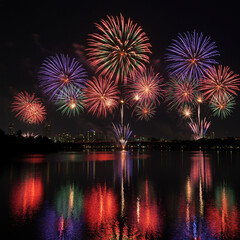 fireworks over the river