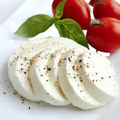 mozzarella and tomato isolated on transparent background png
