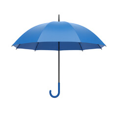 Blue Umbrella – Protective Outdoor Accessory for Rain and Sun, Isolated on White or Transparent Background