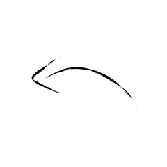Handrawn curve arrow icon on white background 