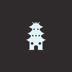 this is chinese architecture icon in pixel art with white color and black background this item good for presentations,stickers, icons, t shirt design,game asset,logo and your project.