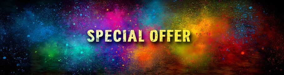 SPECIAL OFFER text on a beautiful background for designers. Promotion, marketing, advertising, sales, clearance sale, price list, offer.