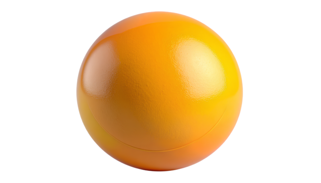  Yellow-Orange Ping Pong Ball, Isolated on Transparent Background PNG