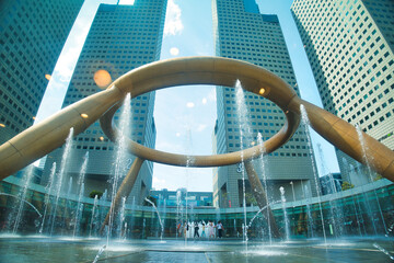 シンガポールの巨大な噴水・富の泉　Fountain of Wealth, Singapore