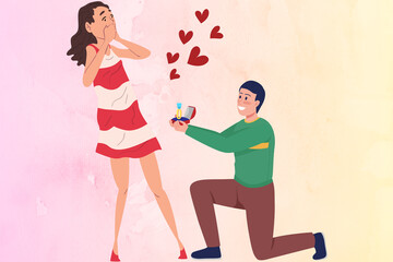 Romantic Proposal Capturing the Surprise and Joy of a Marriage Proposal