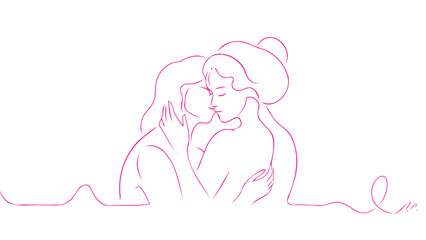 Romantic Embrace of Two Individuals in Tender Pose