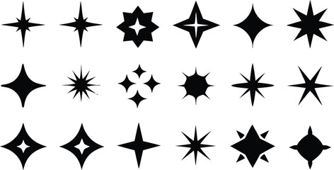 sparkle star icon set. shine star sparkle vector
