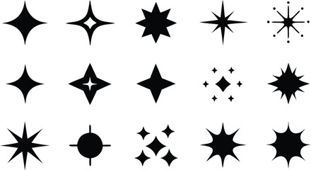 sparkle star icon set. shine star sparkle vector
