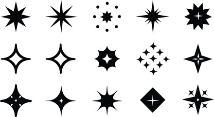 sparkle star icon set. shine star sparkle vector