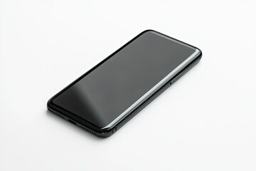 Ultra Quality Image of Black Smartphone with Screen Off on White Background