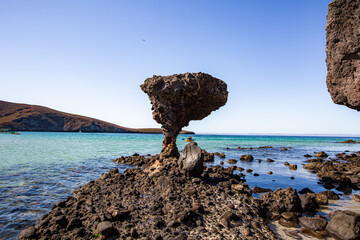 El Hongo Rock at Balandra Beach, La Paz, Mexico Most Iconic Natural Formation