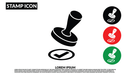 Stamp Icon, Approved check mark symbol, Vector rubber stamp design, Verified symbol graphic