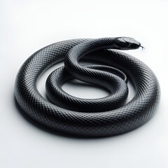 Fototapeta premium black snake on white background