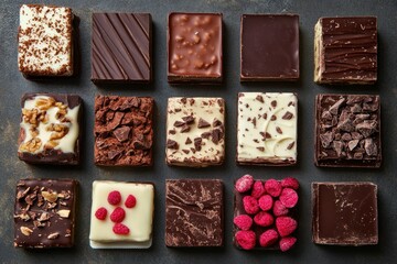 flawless picture of mix of different chocolate bars