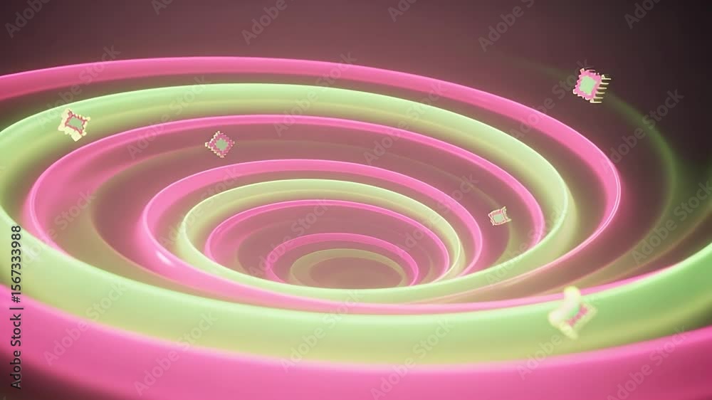 Poster abstract swirl of colors: a mesmerizing visual, this abstract illustration features two ribbons spir