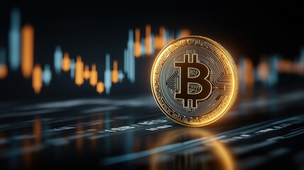 Abstract Cryptocurrency Coin and Market