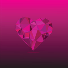 Prismatic Heart Faceted Love and Geometric Valentine's Day Expression