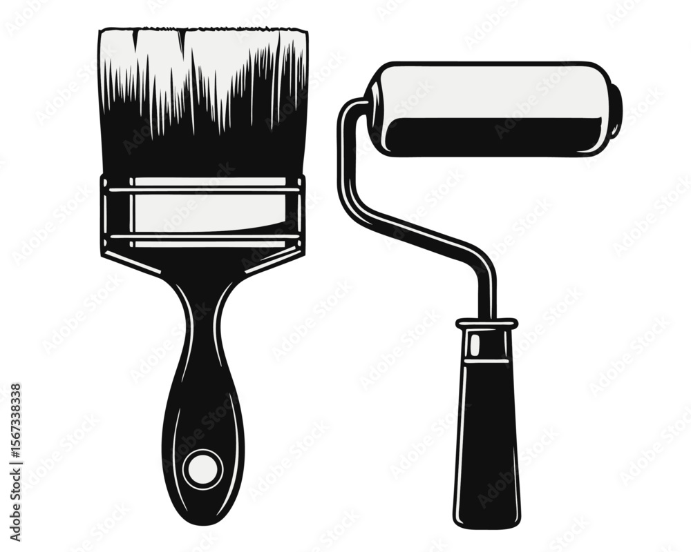 Fototapete comprehensive collection of artistic tools and supplies including brushes rollers and palettes rende