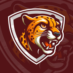 Cheetah head mascot logo design