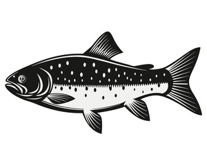 Fototapeta premium Detailed lifelike depiction of a european chub fish rendered with vibrant color separations and isolated on a clean background for versatile design applications