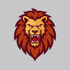 Lion head minimalist logo design