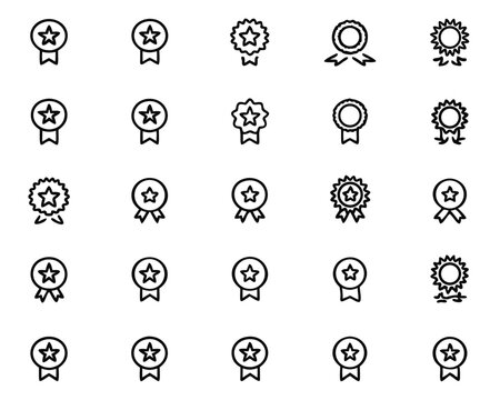 Classic circular emblem featuring a prominent star elegant ribbon and a distinguished seal perfect for award or recognition graphics