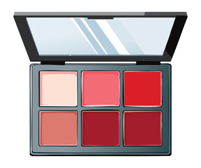 Bold Red and Pink Eyeshadow Palette Open