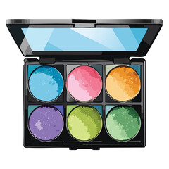Vibrant Round Eyeshadow Palette with Mixed Colors