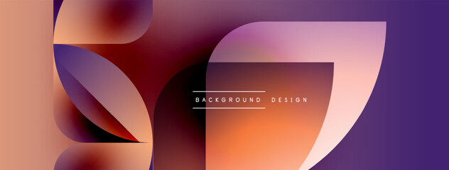 Abstract gradients overlap, creating dynamic visual flow. Warm tones transition into cool purple hues. Modern design element.