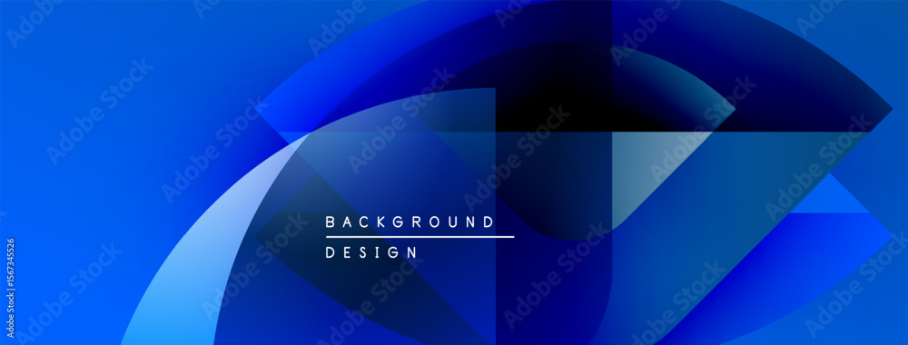 Poster abstract blue design. overlapping shapes create dynamic visual effect. modern background suitable fo
