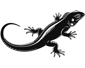 Obraz premium Striking reptilian creature rendered in bold outline showcasing a distinct profile with potential for graphic design applications and creative projects