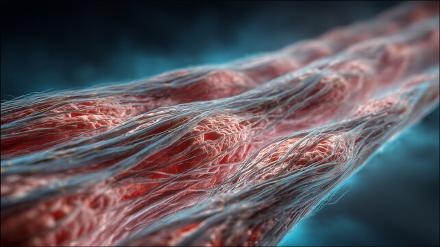医師が観察する精密な三次元筋繊維構造