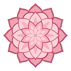 Soft Petal Mandala with Bold Outlines and Interior Patterning