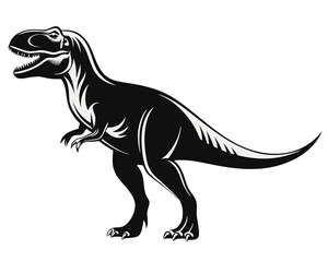 Obraz premium Striking tyrannosaurus rex silhouette a powerful prehistoric reptile design ideal for branding and symbolic applications featuring bold outline and clean lines for versatile use