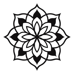 Minimal Sketch Mandala with Bulbous Symmetry for Stencils