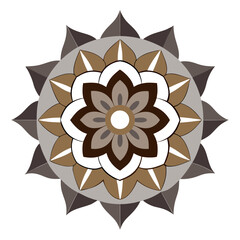 Mechanical-Like Mandala with Ornamental Depth and Metal Tones