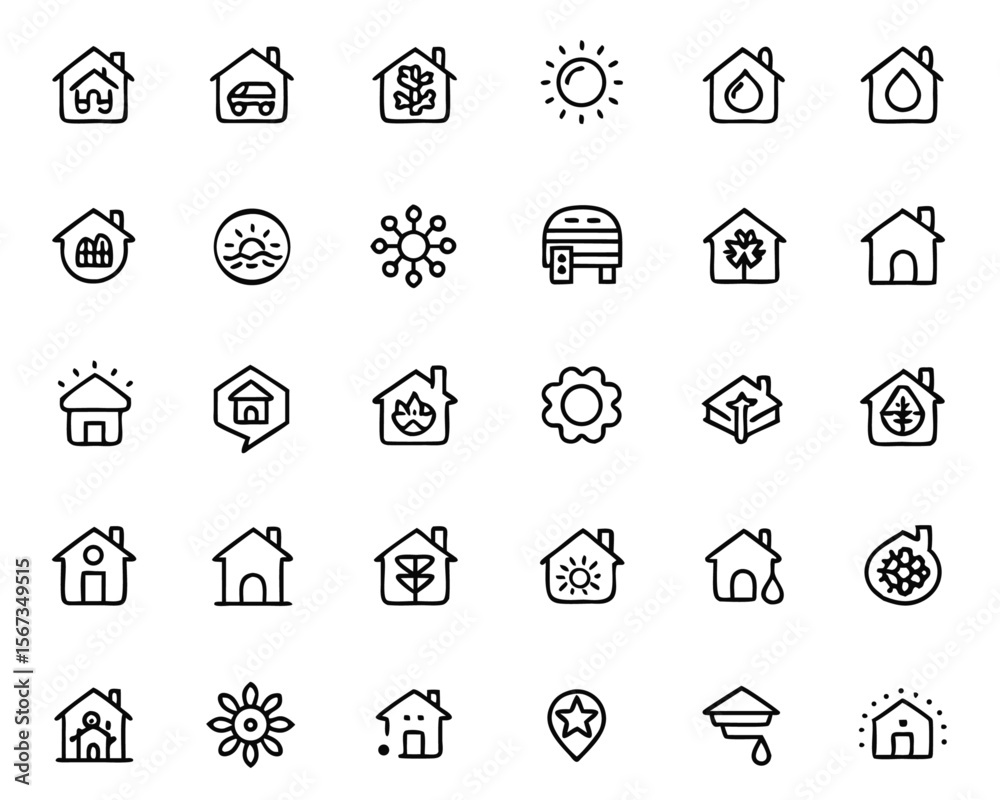 Fototapete a comprehensive collection of minimalist thin line graphic symbols perfect for digital interfaces we