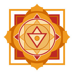 Fototapeta premium Spiritual Geometric Mandala in Gold with Sacred Symbols