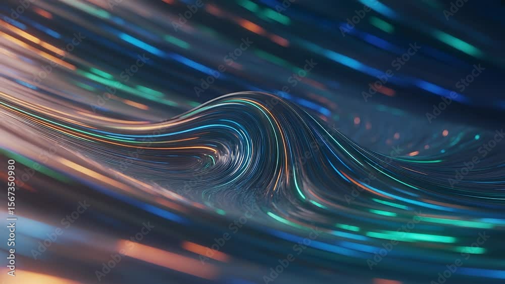 Poster flow of data: a mesmerizing abstract visual representing the seamless flow of information through in
