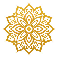 Vintage Filigree Mandala in Gold for Boho-Spiritual Wedding Themes