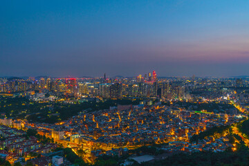 Obraz premium Seoul City Skyline at night , The best view of Seoul South,Korea