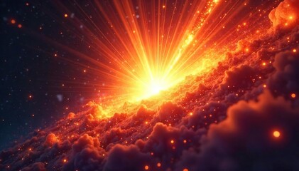 Obraz premium Exploding Star High-Resolution Cosmic Energy Burst Image - Vibrant Colors, Sharp Detail