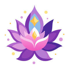 Fototapeta premium Diamond Motif Mandala in Black and White with Dotted Central Flower