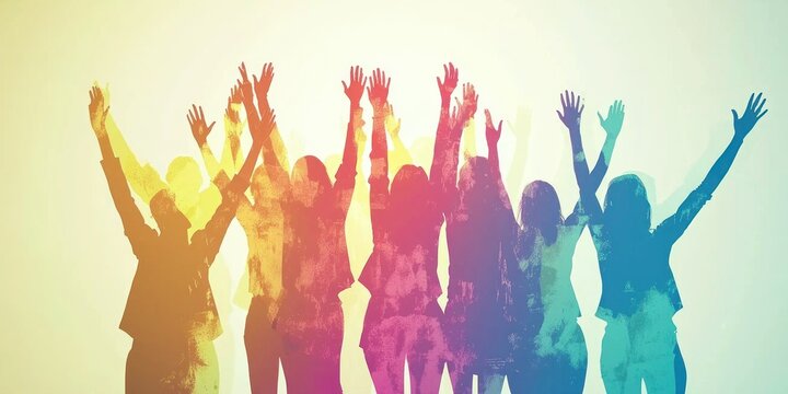 A group of professionals high-fiving after a successful brainstorming session